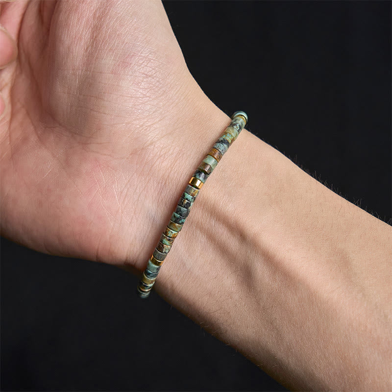 Buddha Stones Turquoise Purification Spacer Bead Bracelet - image 3