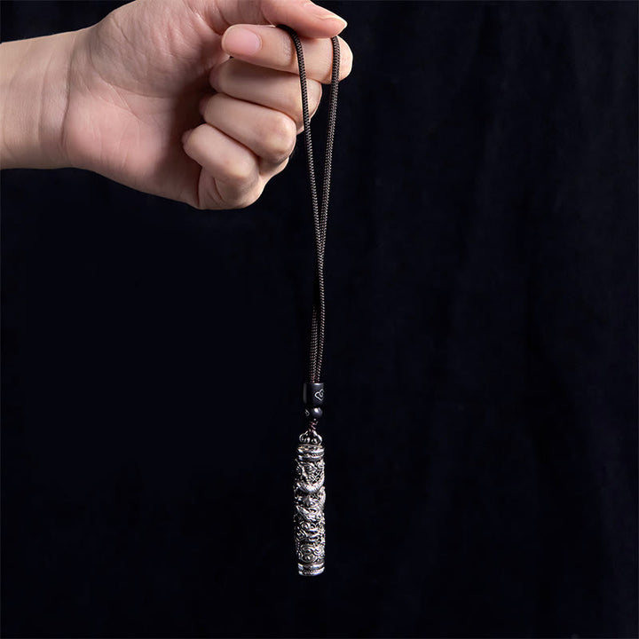 Buddha Stones Copper Fu Character Dragon Pattern Balance Pendant Necklace - image 2