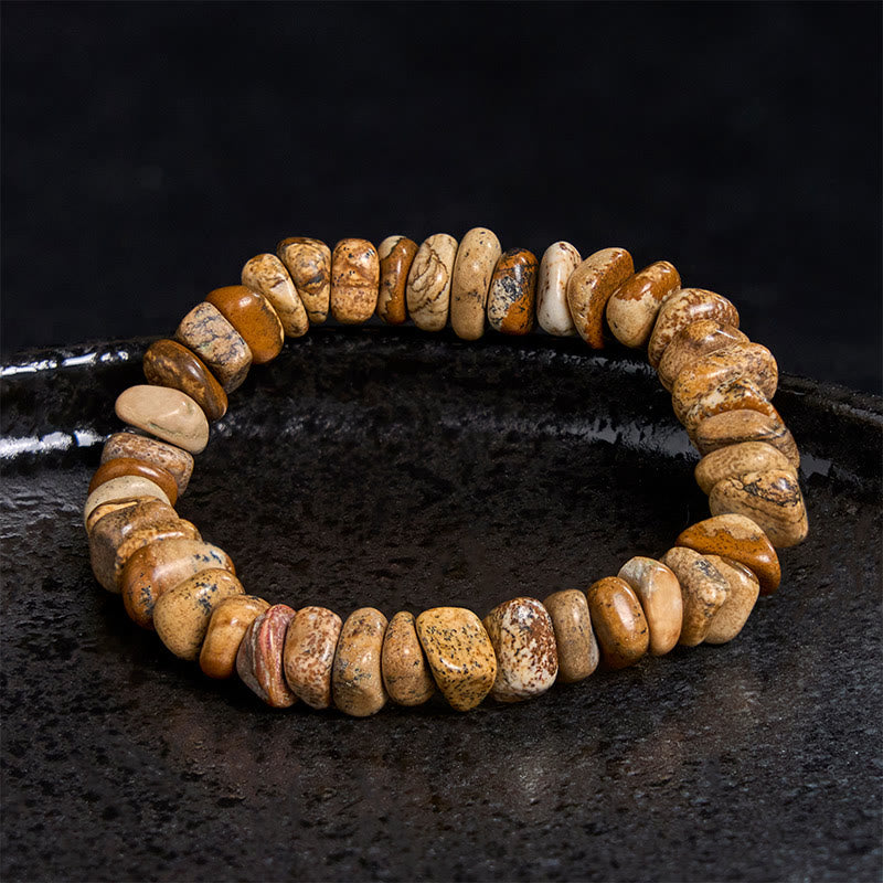 Buddha Stones Picture Jasper Irregular Blocks Balance Bracelet - image 2