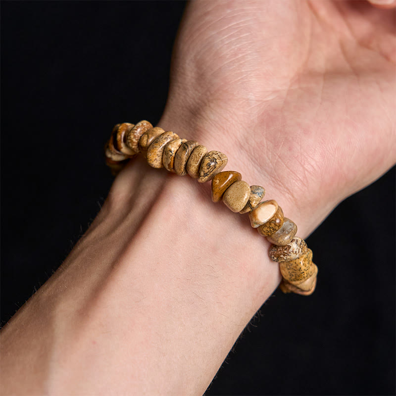 Buddha Stones Picture Jasper Irregular Blocks Balance Bracelet - image 3