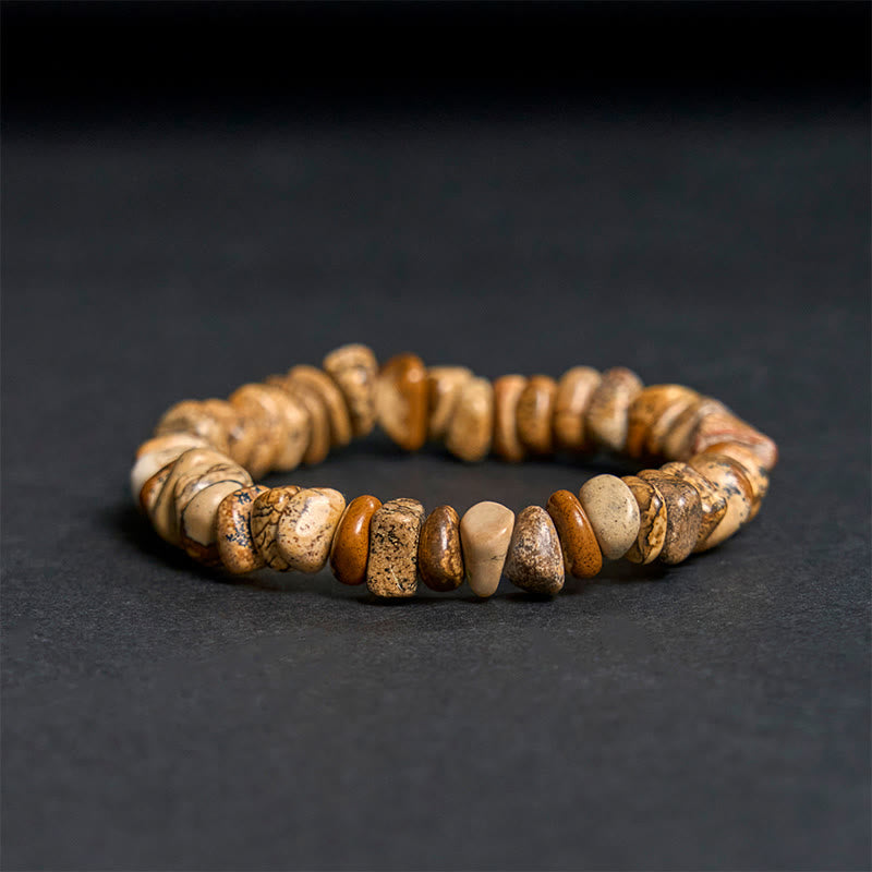 Buddha Stones Picture Jasper Irregular Blocks Balance Bracelet - image 5