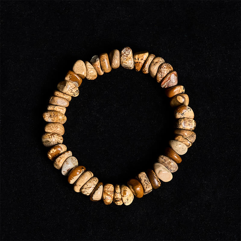 Buddha Stones Picture Jasper Irregular Blocks Balance Bracelet - image 4