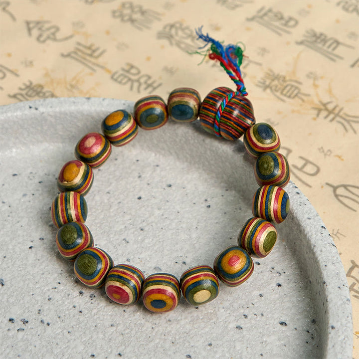 Buddha Stones Colorful Rainbow Eucalyptus Gourd Positive Bracelet - image 5