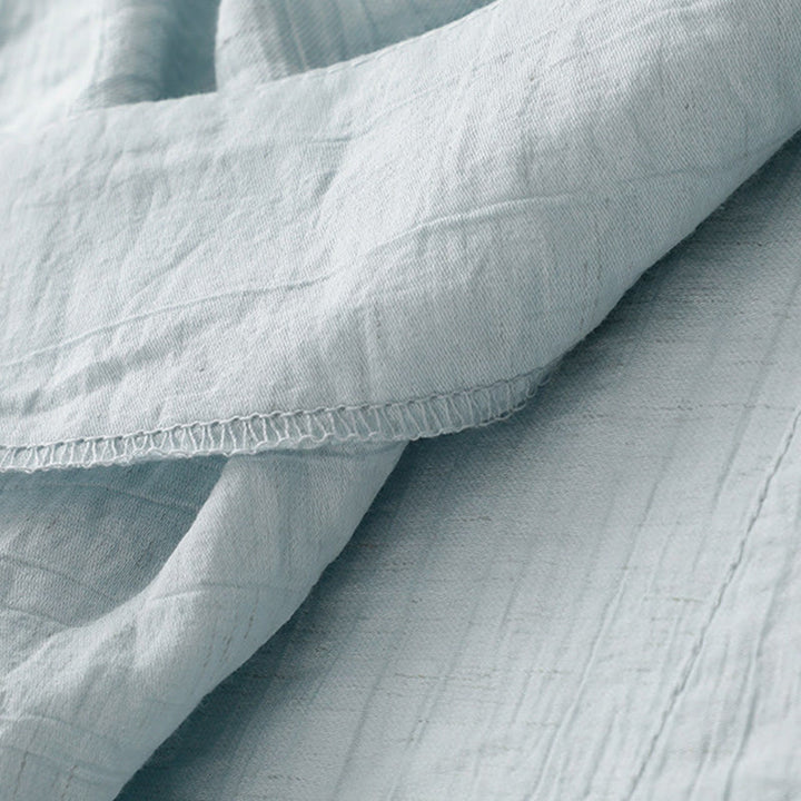 Buddha Stones Plain Asymmetrical Lace-Up Design Puff Short Sleeve Women's Cotton Shirt - image 4