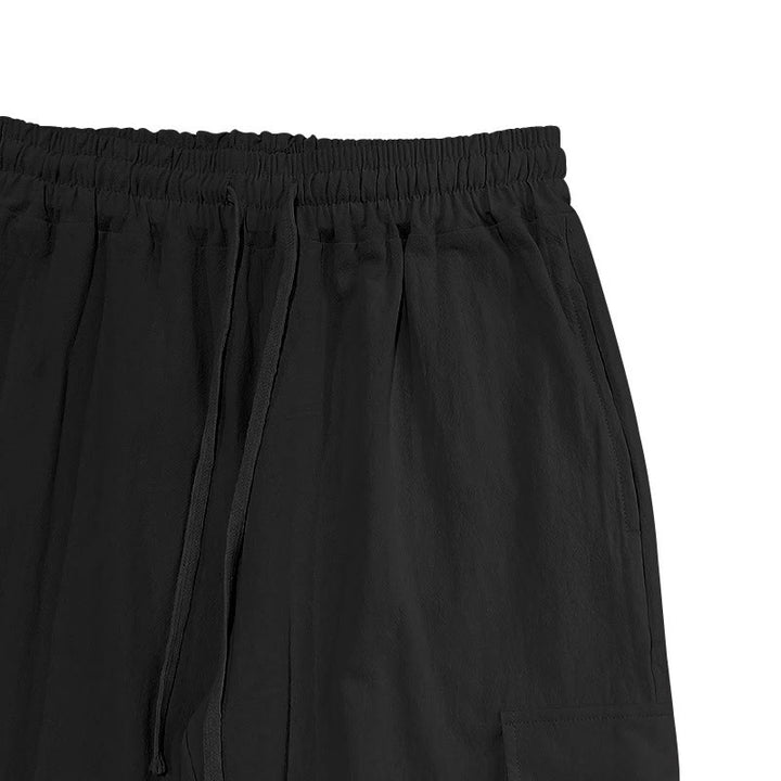 Buddha Stones Solid Color Linen Drawstring Men's Cargo Pants With Pockets - image 3