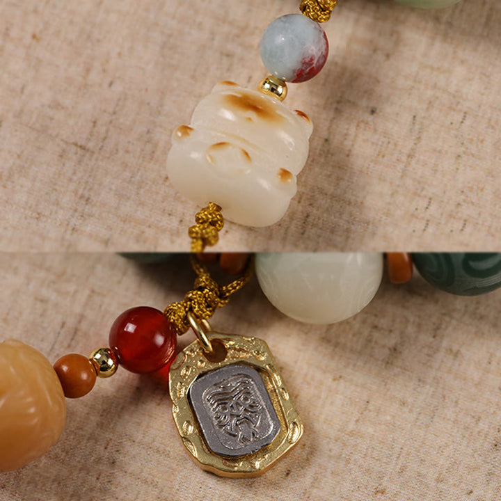 Buddha Stones Gradient Bodhi Seed Om Mani Padme Hum Carved Zakiram Peace Bracelet - image 14