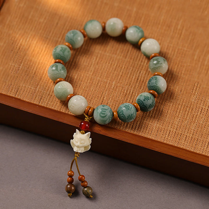 Buddha Stones Gradient Bodhi Seed Om Mani Padme Hum Carved Zakiram Peace Bracelet - image 10