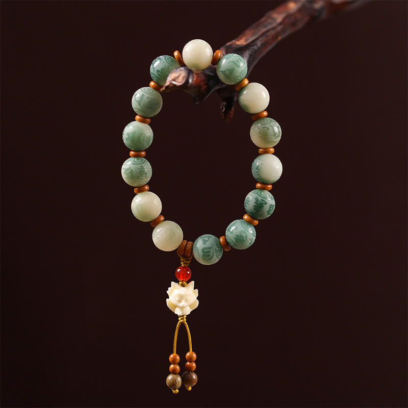 Buddha Stones Gradient Bodhi Seed Om Mani Padme Hum Carved Zakiram Peace Bracelet - image 11