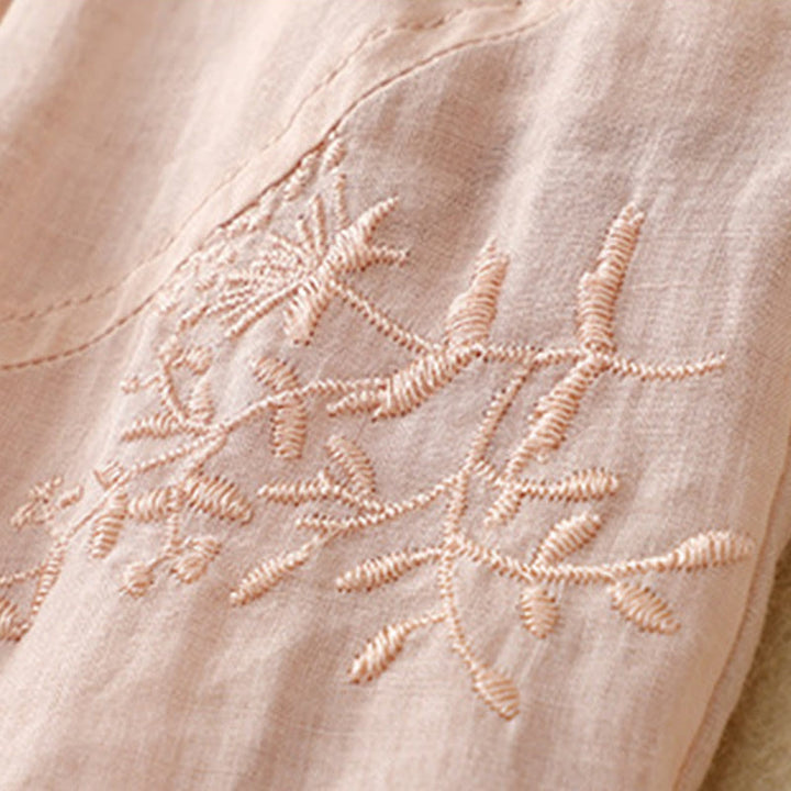 Buddha Stones Embroidered Pattern Women's Cotton Linen Harem Pants With Pockets - image 19