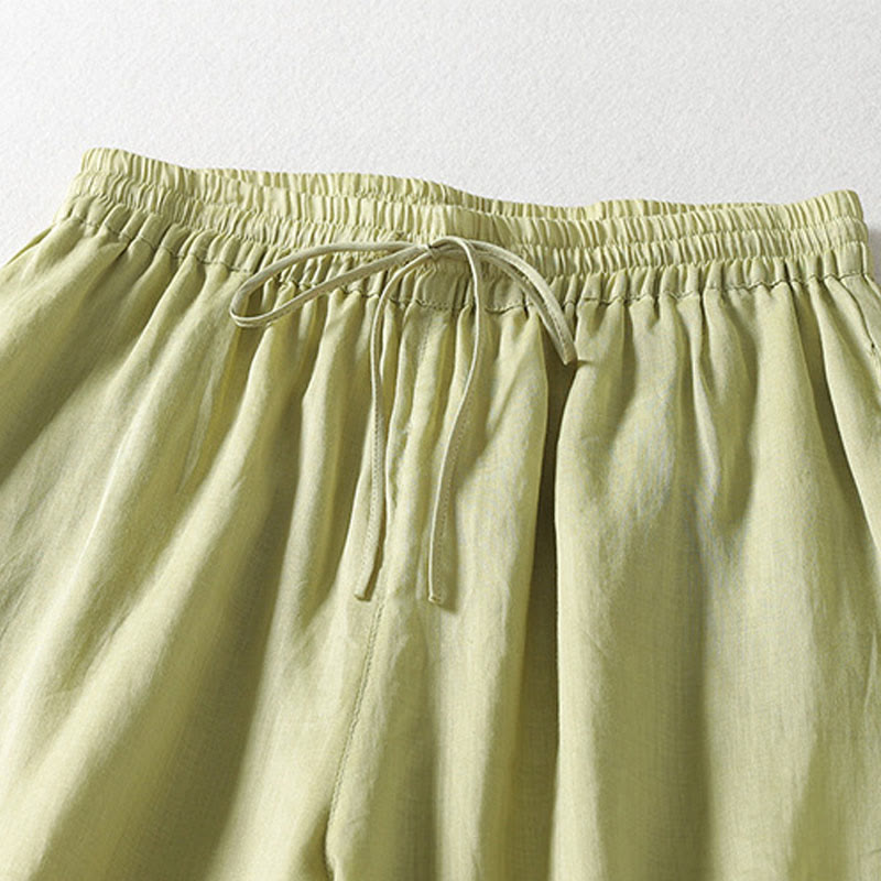 Buddha Stones Casual Drawstring Cotton Linen Ankle-Length Women's Wide Leg Pants With Pockets - image 15