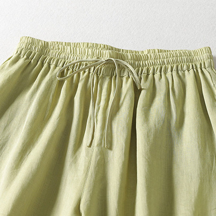 Buddha Stones Casual Drawstring Cotton Linen Ankle-Length Women's Wide Leg Pants With Pockets - image 15