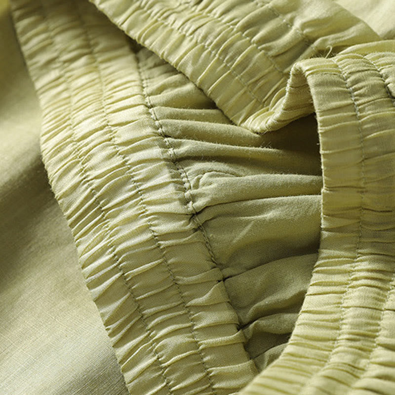 Buddha Stones Casual Drawstring Cotton Linen Ankle-Length Women's Wide Leg Pants With Pockets - image 18