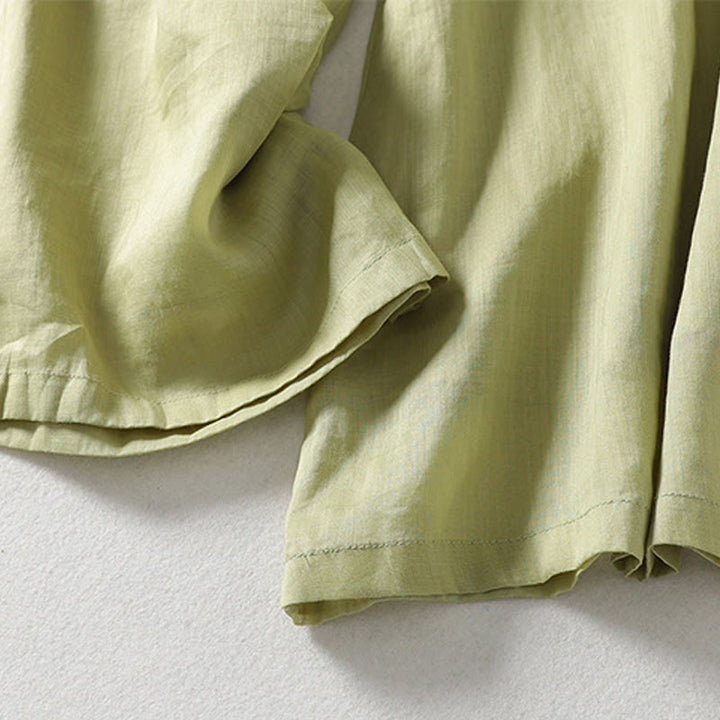 Buddha Stones Casual Drawstring Cotton Linen Ankle-Length Women's Wide Leg Pants With Pockets - image 20