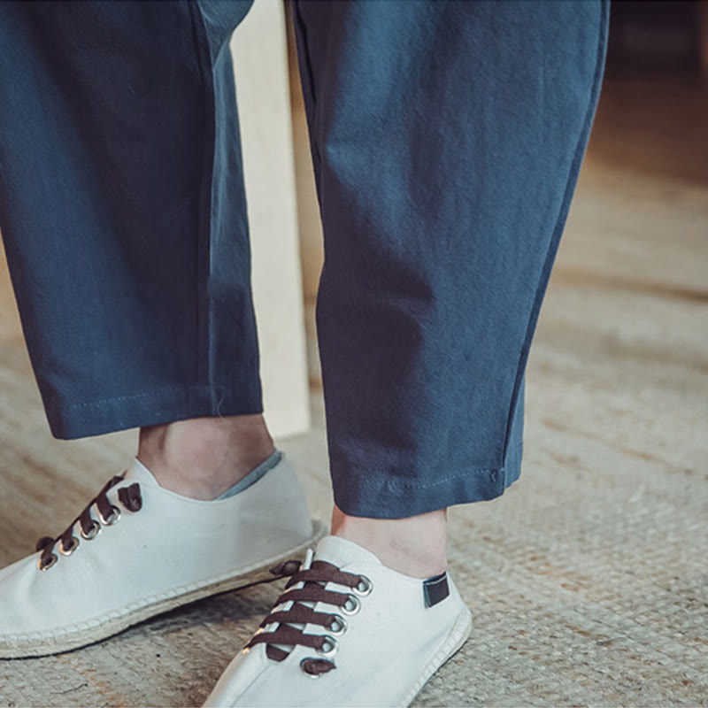 Buddha Stones 2Pcs Cotton Shirt Ankle-Length Pants With Pockets Men's Meditation Cloth Set - image 48