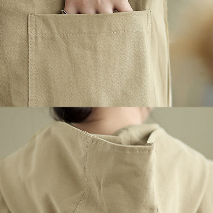 Buddha Stones Fall Vintage Hoodie Women's Cotton Linen Jacket With Front Pockets - image 14