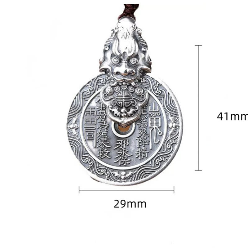 Buddha Stones Mountain Ghosts Spend Money Bagua Design Copper Pixiu Harmony Necklace Pendant - image 10