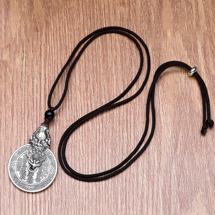 Buddha Stones Mountain Ghosts Spend Money Bagua Design Copper Pixiu Harmony Necklace Pendant - image 6