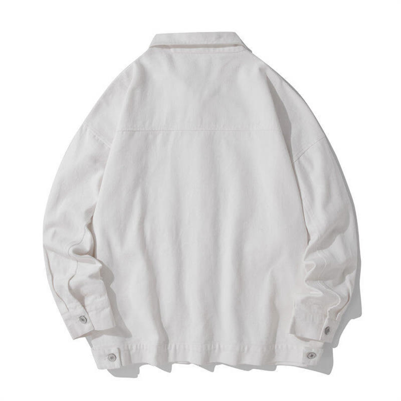 Buddha Stones Long Sleeve Button Stand Collar Design Men's Cotton Jacket Shirt With Pockets - image 7