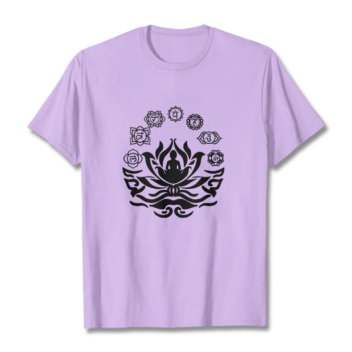 Buddha Stones OM Symbol Sanskrit Mantras Buddha Lotus Flower Design Tee T-shirt - Plum - 2XL - image 13