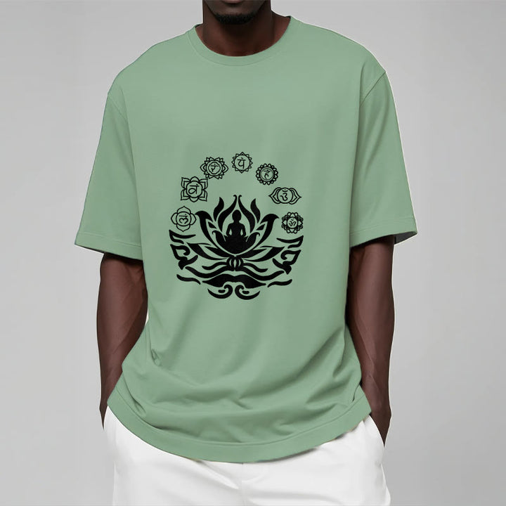 Buddha Stones OM Symbol Sanskrit Mantras Buddha Lotus Flower Design Tee T-shirt - image 18
