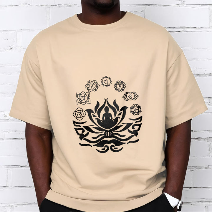 Buddha Stones OM Symbol Sanskrit Mantras Buddha Lotus Flower Design Tee T-shirt - image 12