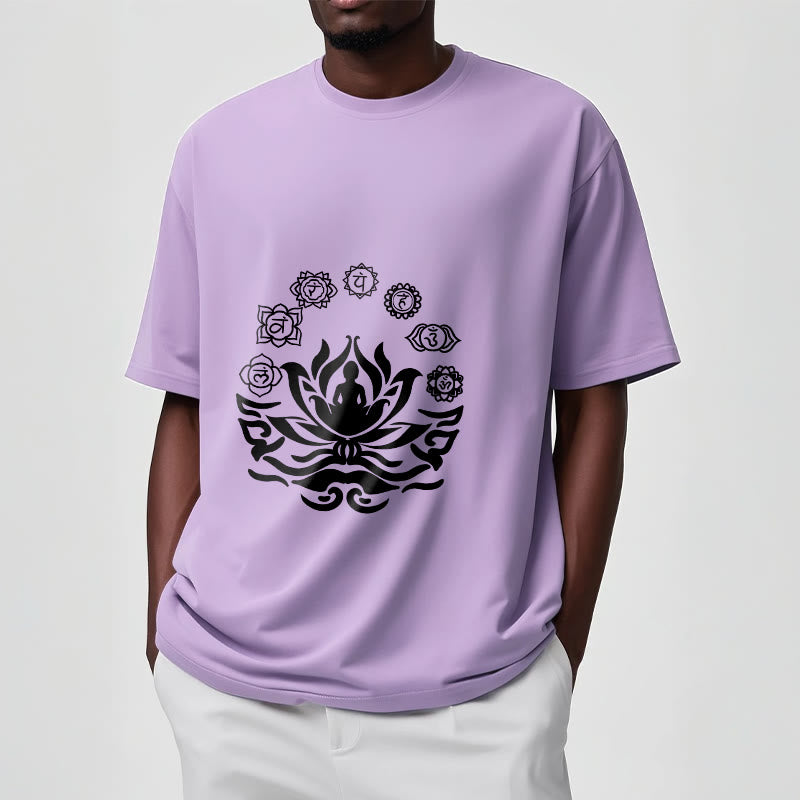 Buddha Stones OM Symbol Sanskrit Mantras Buddha Lotus Flower Design Tee T-shirt - image 14