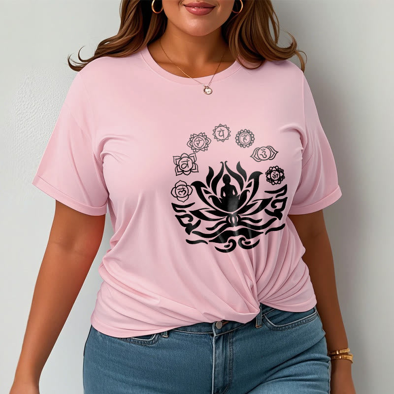 Buddha Stones OM Symbol Sanskrit Mantras Buddha Lotus Flower Design Tee T-shirt - image 16