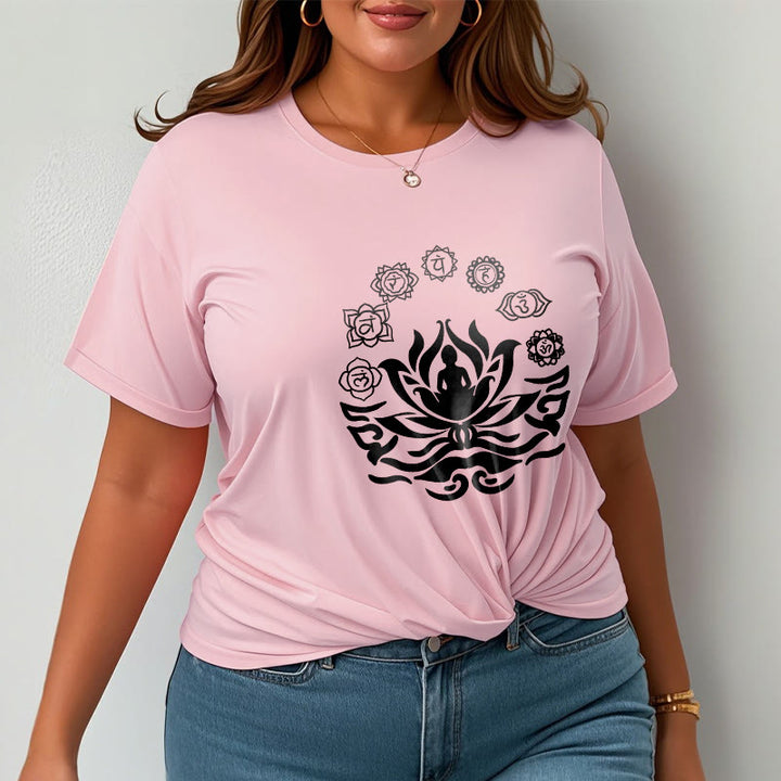 Buddha Stones OM Symbol Sanskrit Mantras Buddha Lotus Flower Design Tee T-shirt - image 16