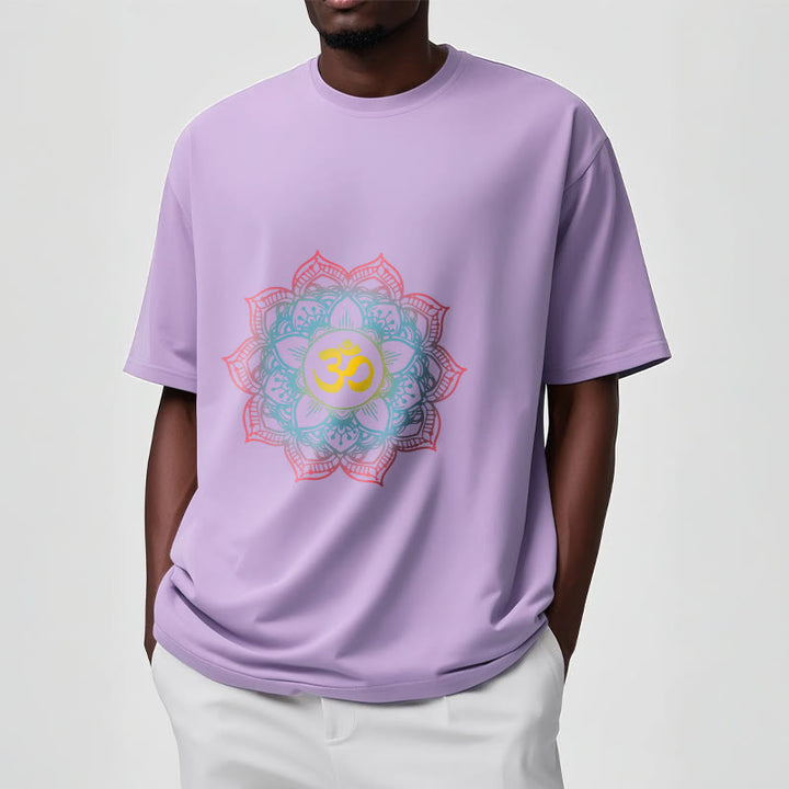 Buddha Stones Lotus-shaped Mandala OM Symbol Design Tee T-shirt - image 14