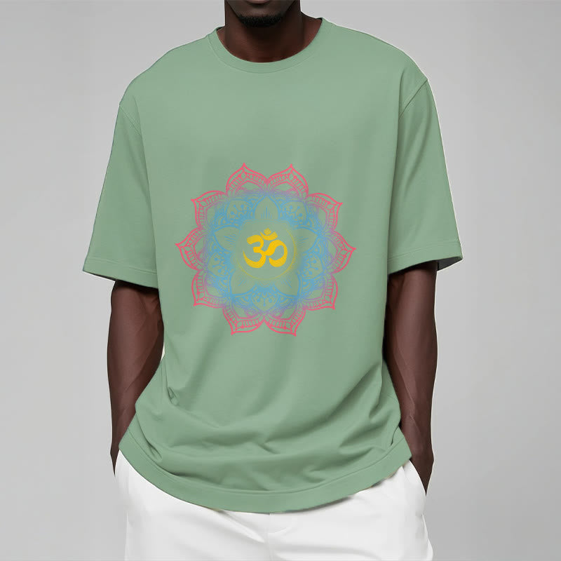 Buddha Stones Lotus-shaped Mandala OM Symbol Design Tee T-shirt - image 18