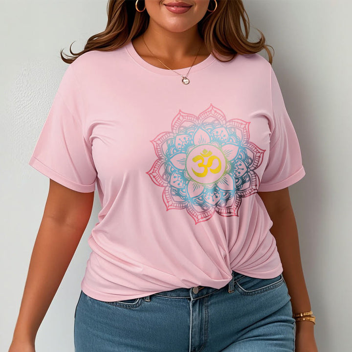 Buddha Stones Lotus-shaped Mandala OM Symbol Design Tee T-shirt - image 16