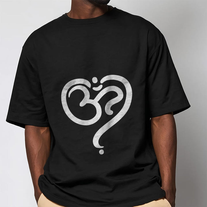 Buddha Stones Love Heart OM Symbol Design Tee T-shirt - image 1