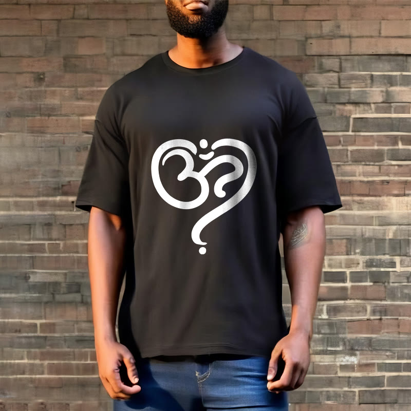 Buddha Stones Love Heart OM Symbol Design Tee T-shirt - image 2