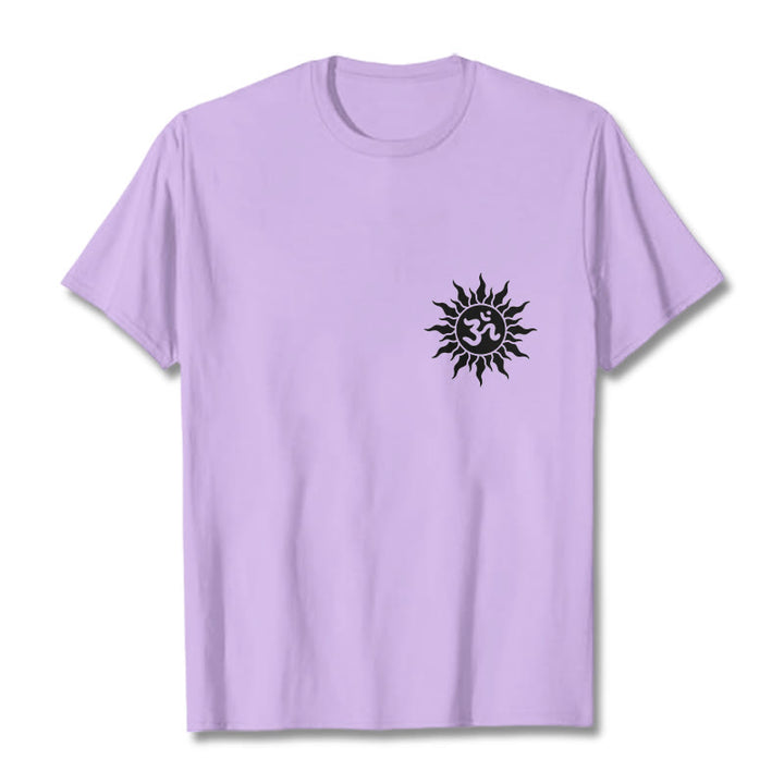 Buddha Stones Sun OM Symbol Design Tee T-shirt - Plum - 2XL - image 13