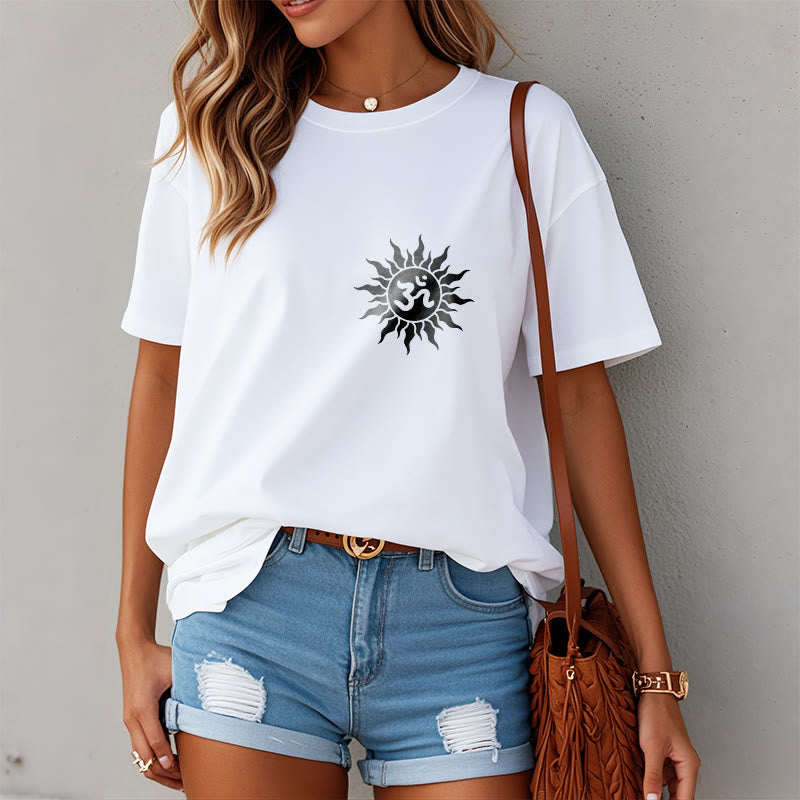 Buddha Stones Sun OM Symbol Design Tee T-shirt - image 9