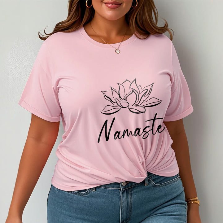 Buddha Stones Simple Lotus Flower Namaste Meditation Cotton Tee T-shirt - image 13