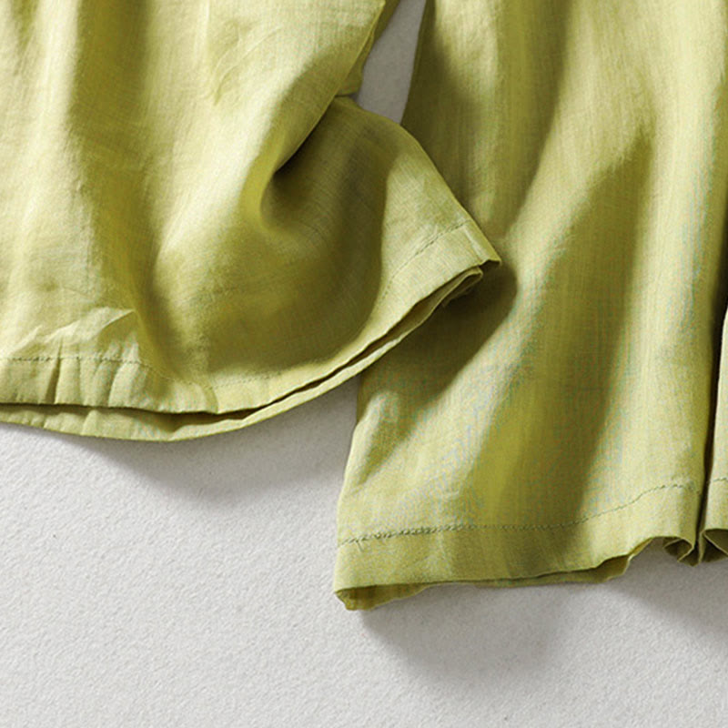 Buddha Stones Solid Color Lace-up Women's Wide Leg Pants - image 12