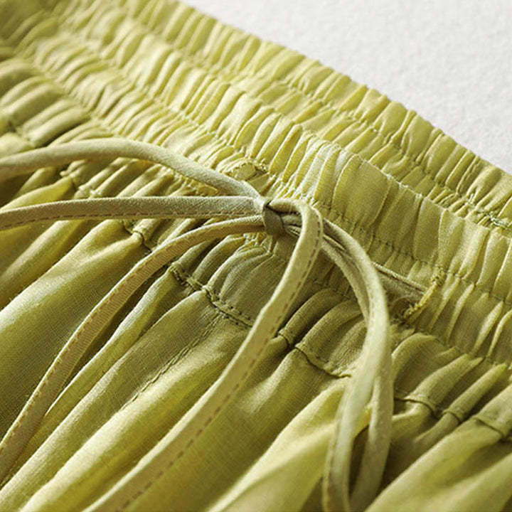 Buddha Stones Solid Color Lace-up Women's Wide Leg Pants - image 15