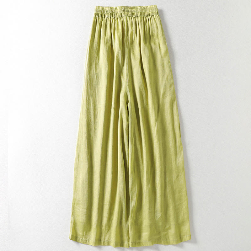 Buddha Stones Solid Color Lace-up Women's Wide Leg Pants - image 11