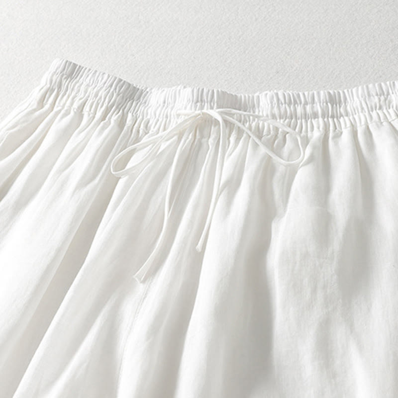 Buddha Stones Solid Color Lace-up Women's Wide Leg Pants - image 8