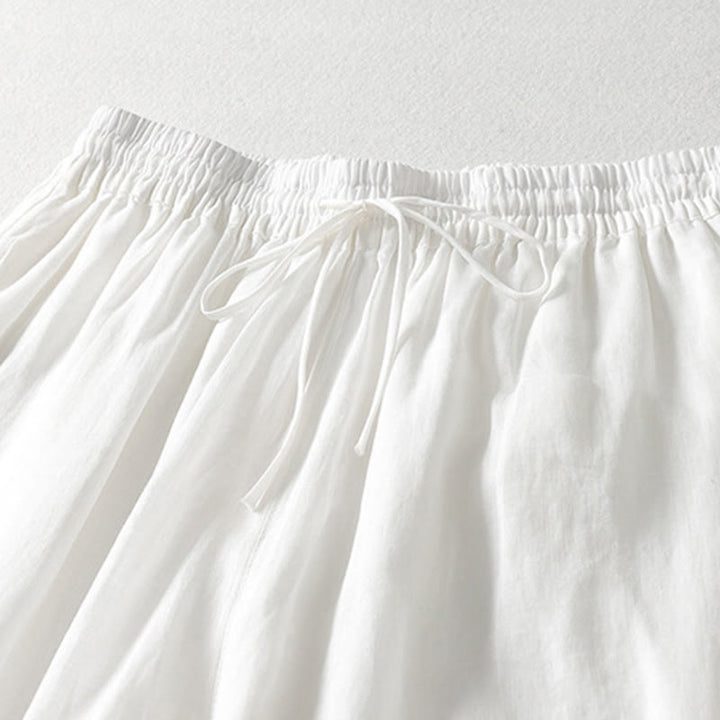 Buddha Stones Solid Color Lace-up Women's Wide Leg Pants - image 8