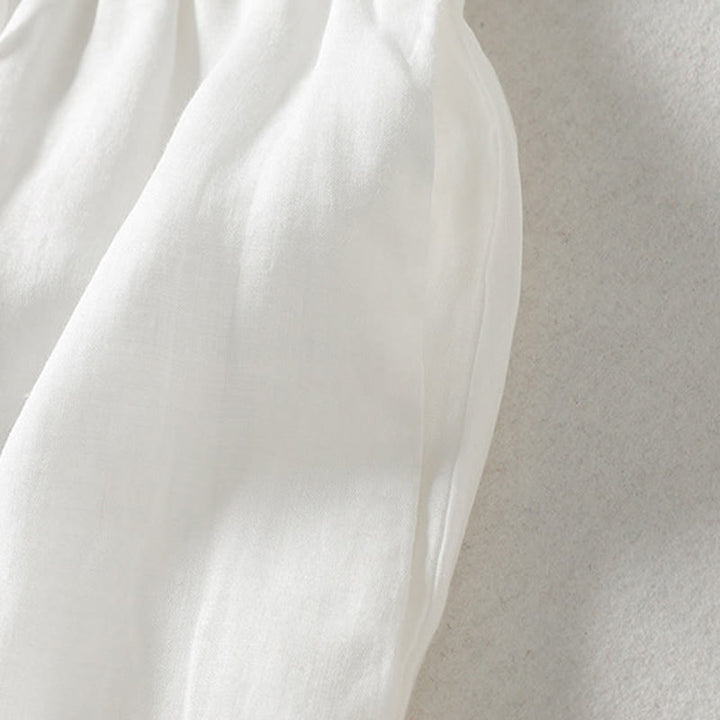 Buddha Stones Solid Color Lace-up Women's Wide Leg Pants - image 7