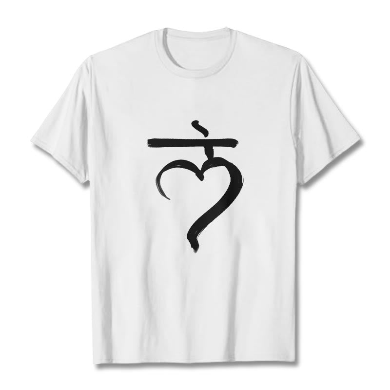 Buddha Stones Casual Lam Mantra Sanskrit Cotton Tee T-shirt - White - 2XL - image 5