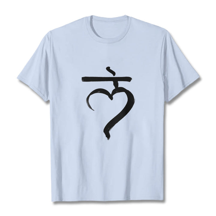 Buddha Stones Casual Lam Mantra Sanskrit Cotton Tee T-shirt - LightCyan - 2XL - image 18