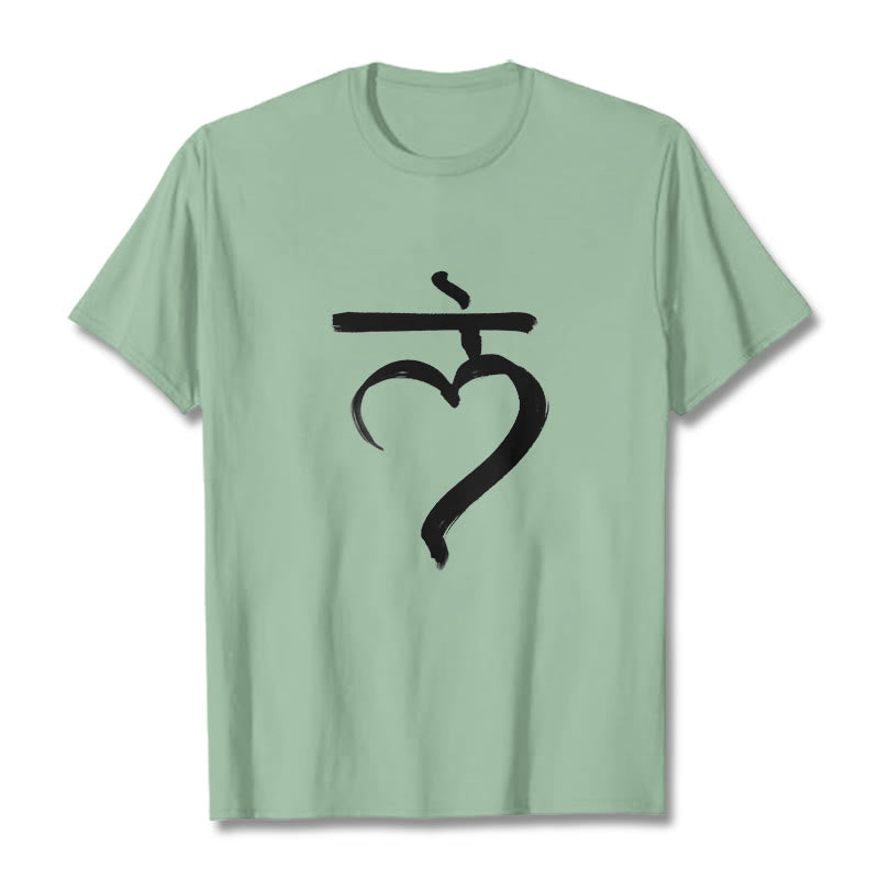 Buddha Stones Casual Lam Mantra Sanskrit Cotton Tee T-shirt - PaleGreen - 2XL - image 14