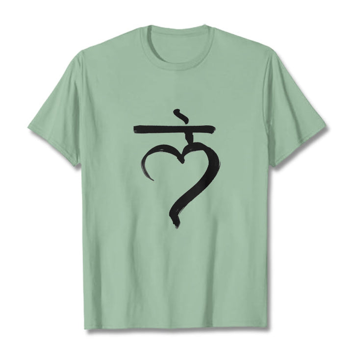 Buddha Stones Casual Lam Mantra Sanskrit Cotton Tee T-shirt - PaleGreen - 2XL - image 14