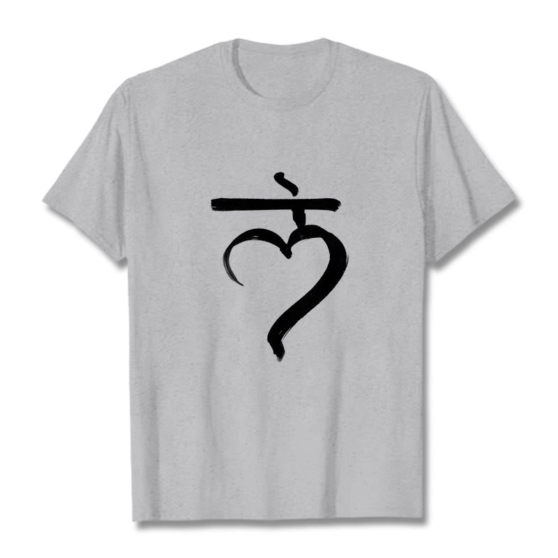 Buddha Stones Casual Lam Mantra Sanskrit Cotton Tee T-shirt - LightGrey - 2XL - image 19
