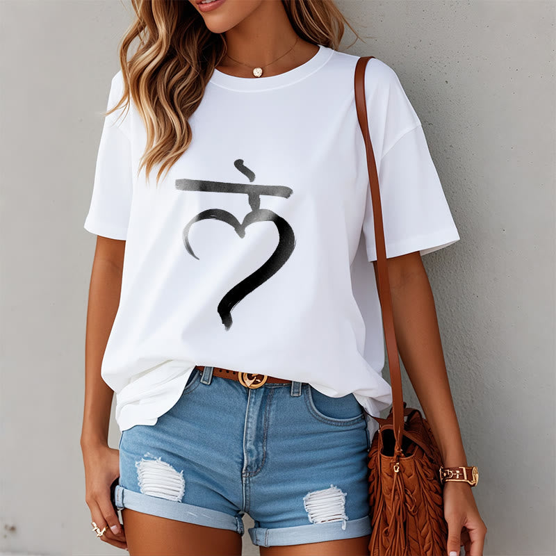 Buddha Stones Casual Lam Mantra Sanskrit Cotton Tee T-shirt - image 7