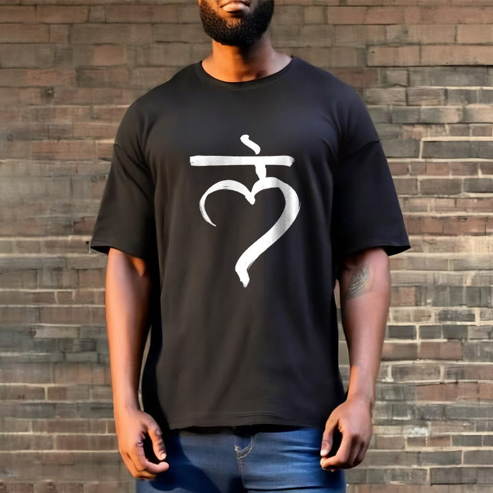 Buddha Stones Casual Lam Mantra Sanskrit Cotton Tee T-shirt - image 2