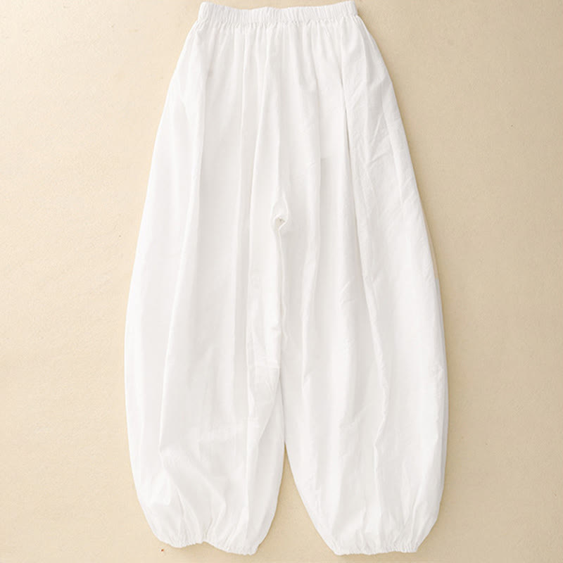 Buddha Stones Casual Simple Design Women's Cotton Harem Pants With Pockets - image 5